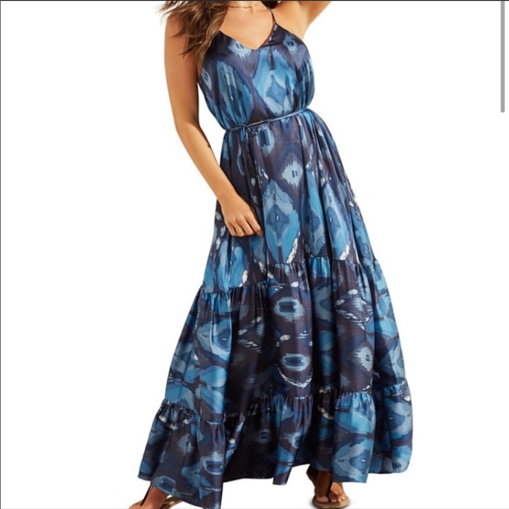GUESS Angelica Maxi XS Satin Spaghetti Strap Dress - Picture 13 of 16